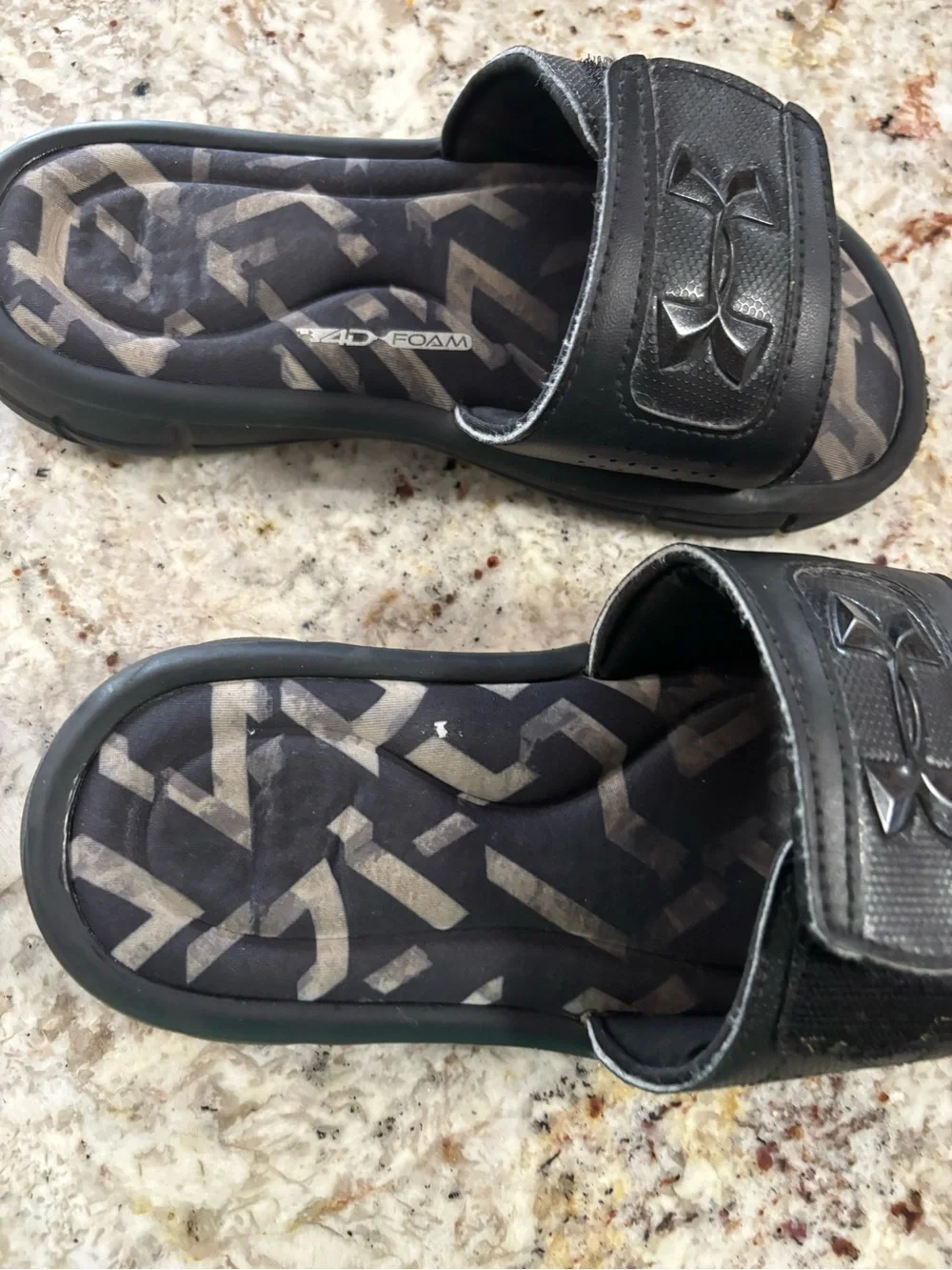 Under Armour Kids Black Adjustable Slide Sandals
